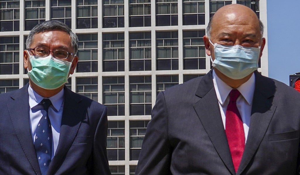 Andrew Cheung, left, with incumbent Chief Justice Geoffrey Ma. Photo: Sam Tsang