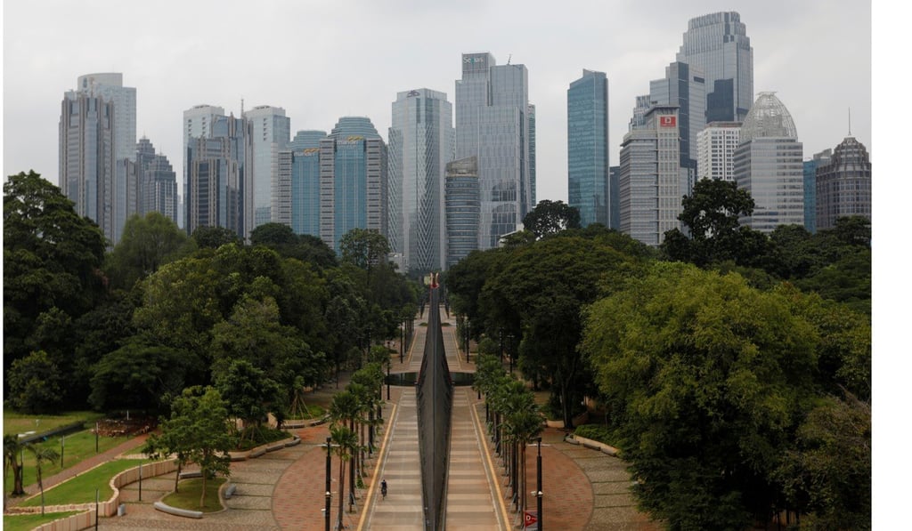 Jakarta’s Gelora Bung Karno complex is nearly empty after the city began a two-week emergency period to prevent the spread of coronavirus. Photo: Reuters