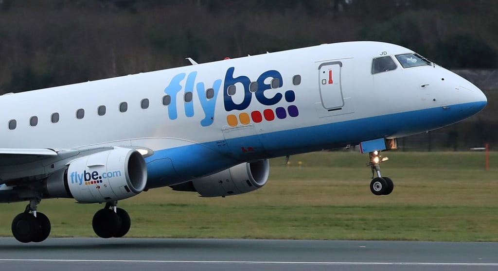 A Flybe plane takes off from Manchester Airport in Manchester, Britain on January 13, 2020. Photo: Reuters