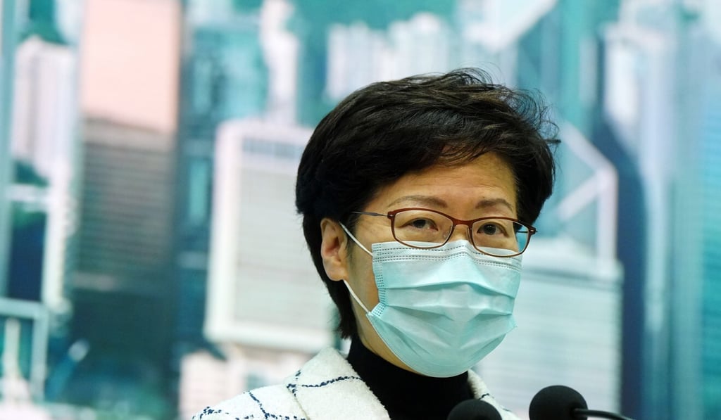 Chief Executive Carrie Lam addresses the press before the Executive Council meeting on Tuesday. Photo: Sam Tsang Chief Executive Carrie Lam addresses the press before the Executive Council meeting on Tuesday. Photo: Sam Tsang