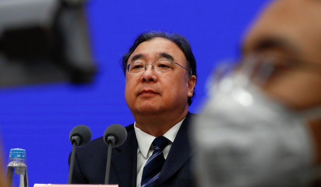 China's Health Commission Minister Ma Xiaowei at a news conference in Beijing during the country’s battle with the epidemic. Photo: Reuters