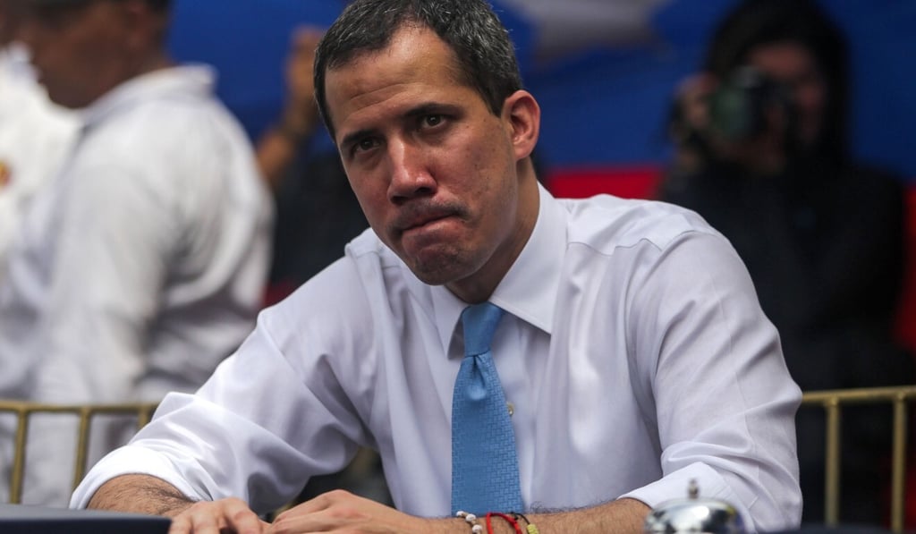 Venezuelan opposition leader Juan Guaido appears at a rally in eastern Caracas on March 10. Photo: AFP