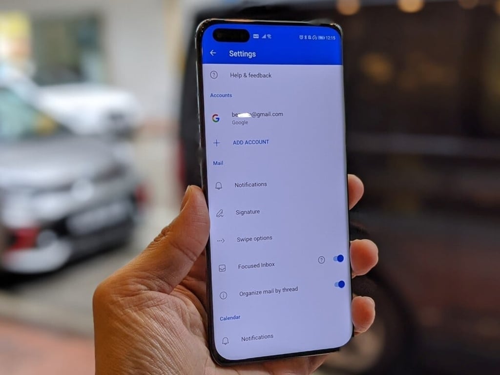 Gmail services can still be used on Huawei devices, but only through third party mail clients such as Microsoft Outlook. Photo: Ben Sin