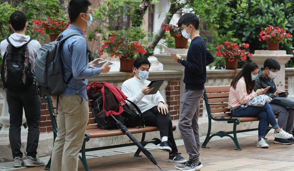The medical students wore masks and sat at least two metres away from each other on Wednesday. Photo: Nora Tam