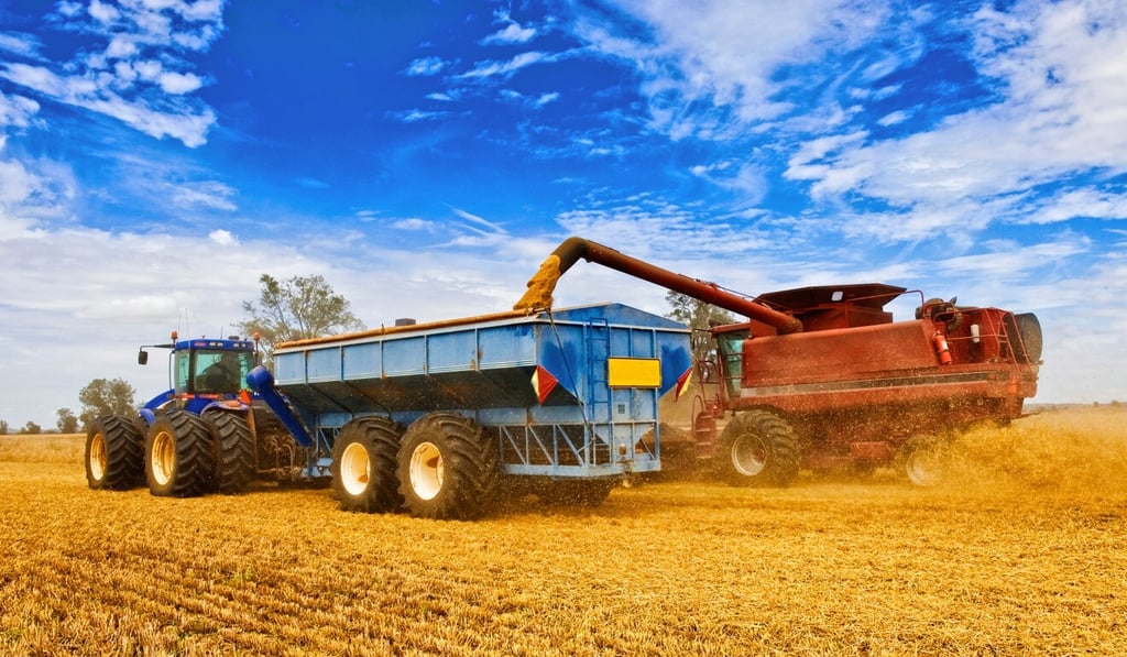 Wheat harvest in Australia, which produces a lot of the commodity, mostly to be exported to other countries. Wheat harvest in Australia, which produces a lot of the commodity, mostly to be exported to other countries.