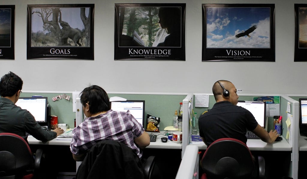 Working-from-home arrangements are proving tricky for Philippine call centres. Photo: Reuters