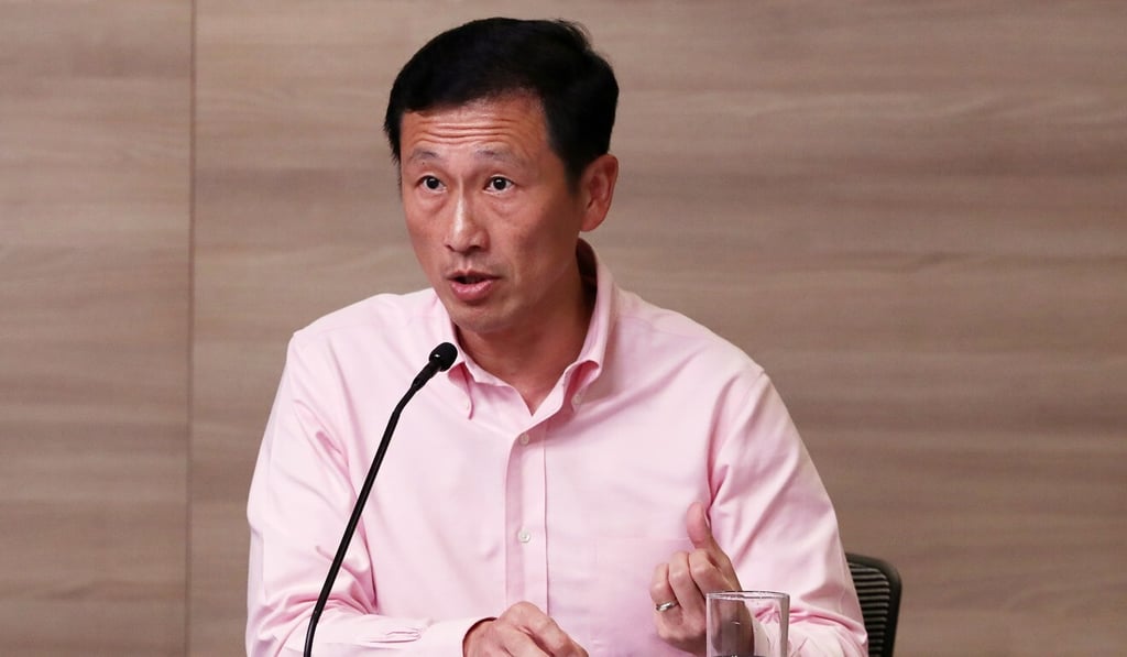 Singapore’s Education Minister Ong Ye Kung speaks during a press conference on April 3. Photo: EPA