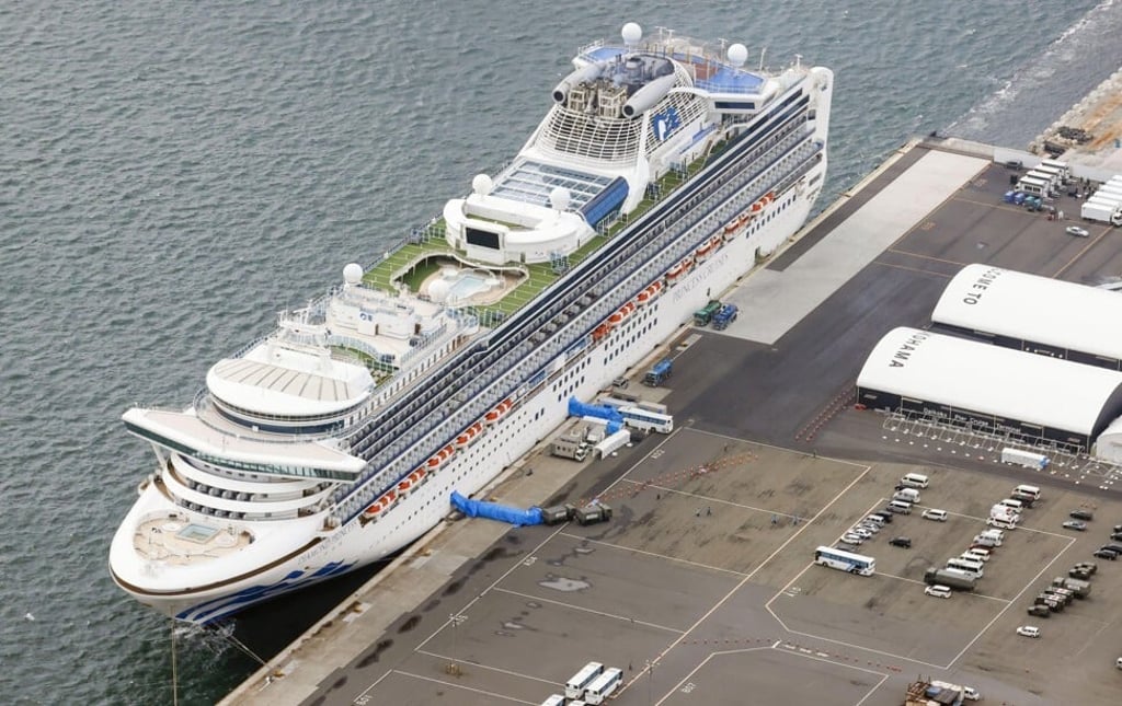 The Diamond Princess cruise ship at Yokohama Port near Tokyo. After a coronavirus outbreak on board, the ship underwent a thorough disinfection. Photo: Kyodo