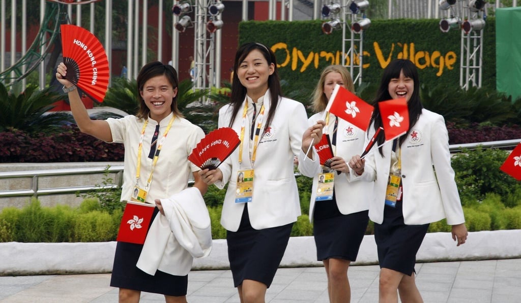 Sherry Tsai (left) with Hong Kong teammates at the 2008 Beijing Olympic Games. Photo: Robert Ng