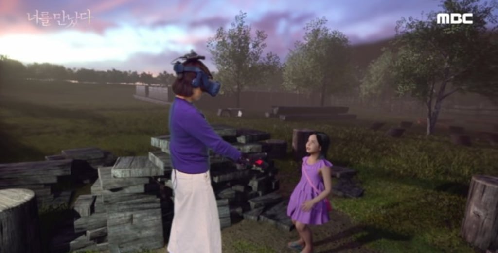 A mother met her deceased daughter by using virtual reality technology in the controversial documentary Meeting You. Photo: Korea Times
