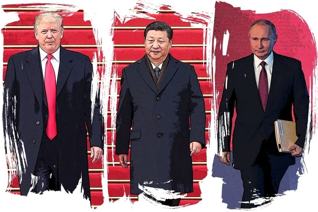 US President Donald Trump, Chinese President Xi Jinping and Russian President Vladimir Putin. Photo: TNS