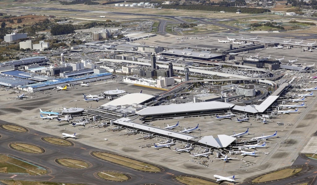 An aerial view of Narita airport near Tokyo on Friday. Photo: Kyodo An aerial view of Narita airport near Tokyo on Friday. Photo: Kyodo