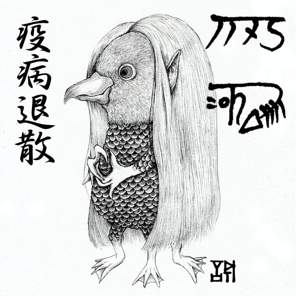 A sketch of Amabie on Instagram by Kyoto-based artist Makoto. Photo: Makoto