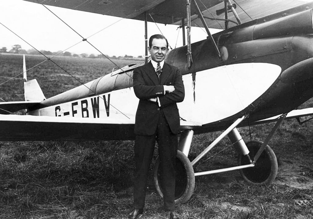 Hong Kong-born Henry Macdonald with his open-cockpit DH.60 Moth biplane, in 1928. Photo: Handout