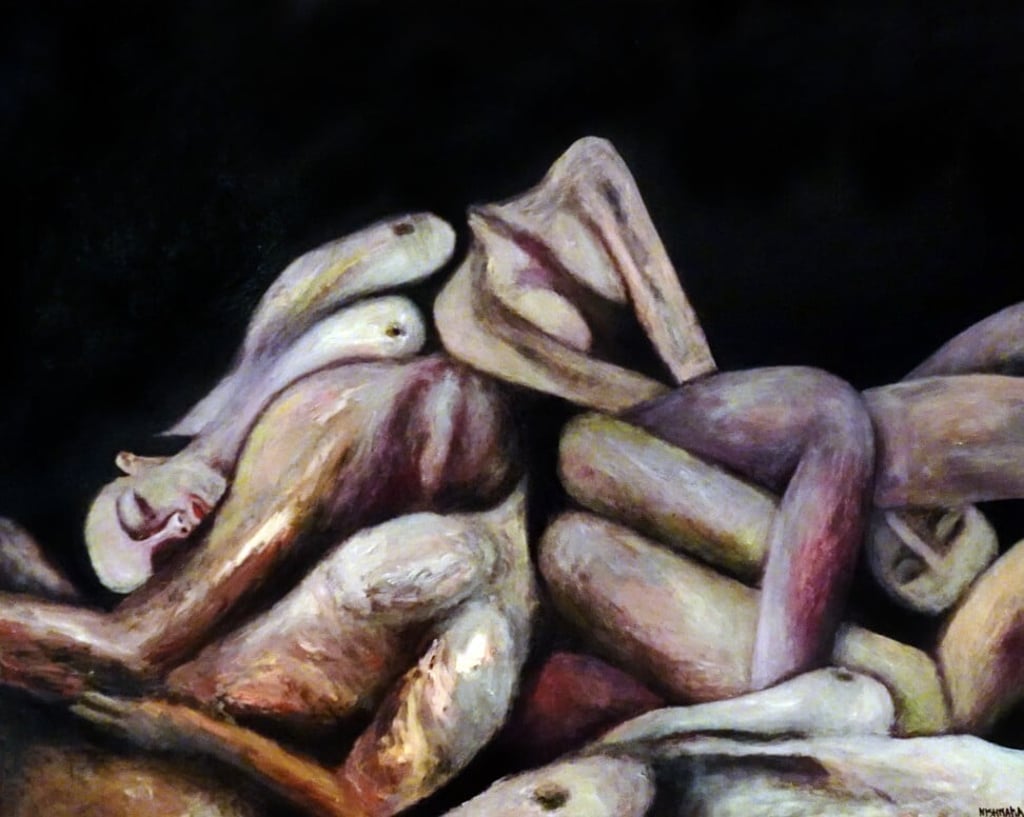 Divine Love, a 2020 acrylic on canvas by Mizuki Nishiyama. Photo: Frank Freeman Divine Love, a 2020 acrylic on canvas by Mizuki Nishiyama. Photo: Frank Freeman