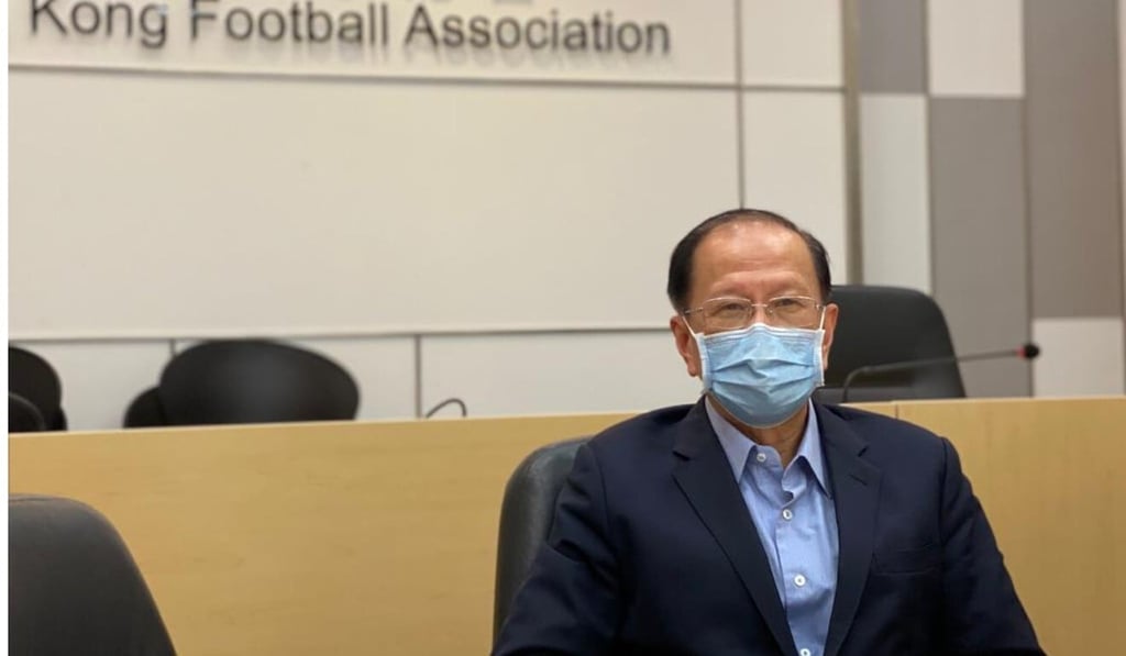 HKFA president Pui Kwan-kay chairs the meeting of the board at Ho Man Tin. Photo: Chan Kin-wa