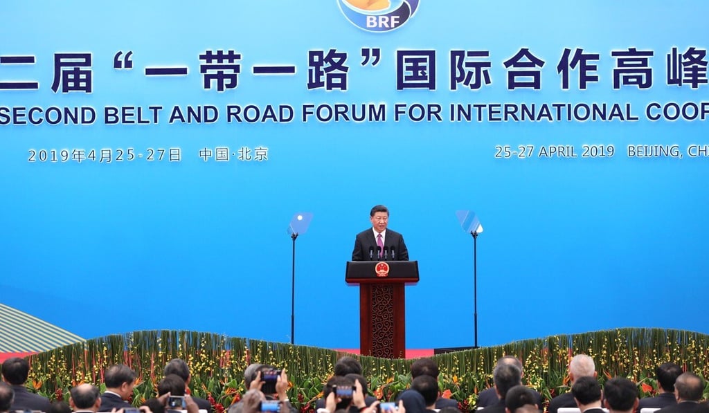 Chinese President Xi Jinping discusses the investment and trade partnership possibilities offered by China’s Belt and Road Initiative at last year’s international forum in Beijing.