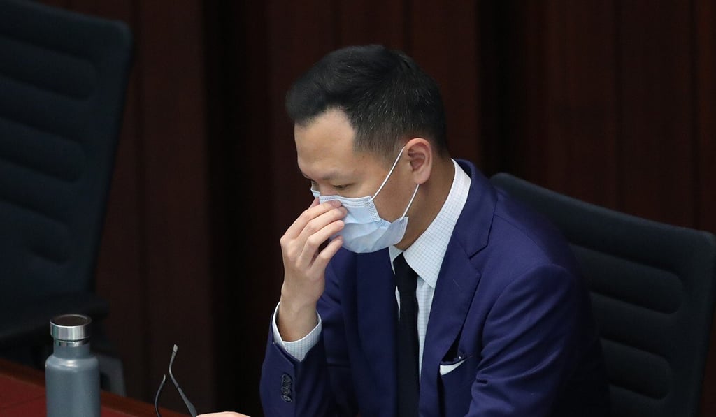 Lawmaker Dennis Kwok presides over the House Committee at the Legislative Council in Tamar on Friday. Photo: Edmond So