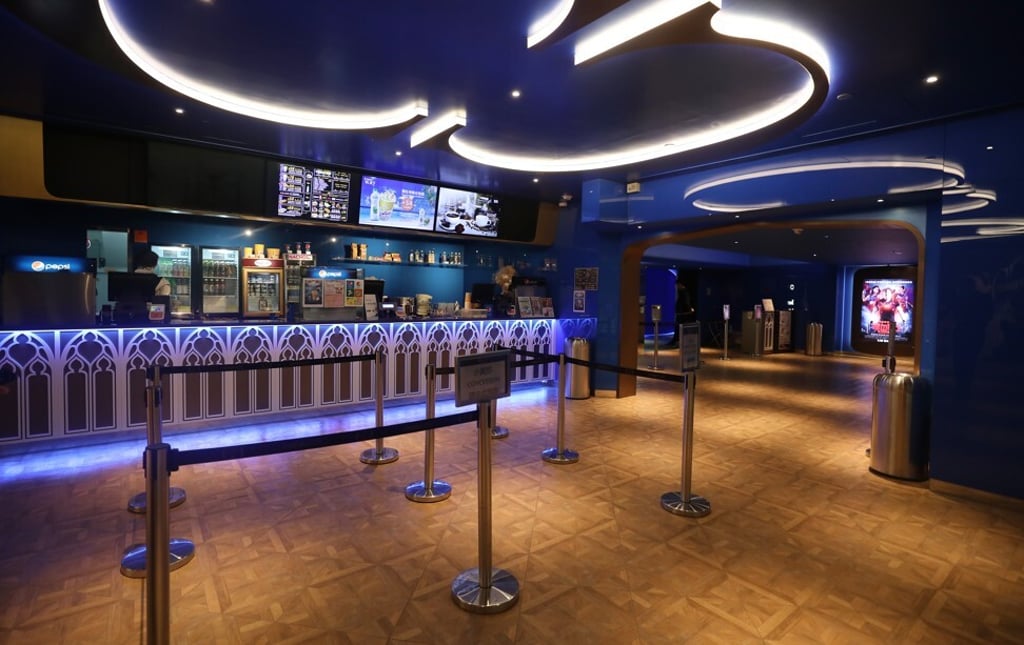 The empty cobby of a cinema in Causeway Bay, Hong Kong. Photo: SCMP / Xiaomei Chen