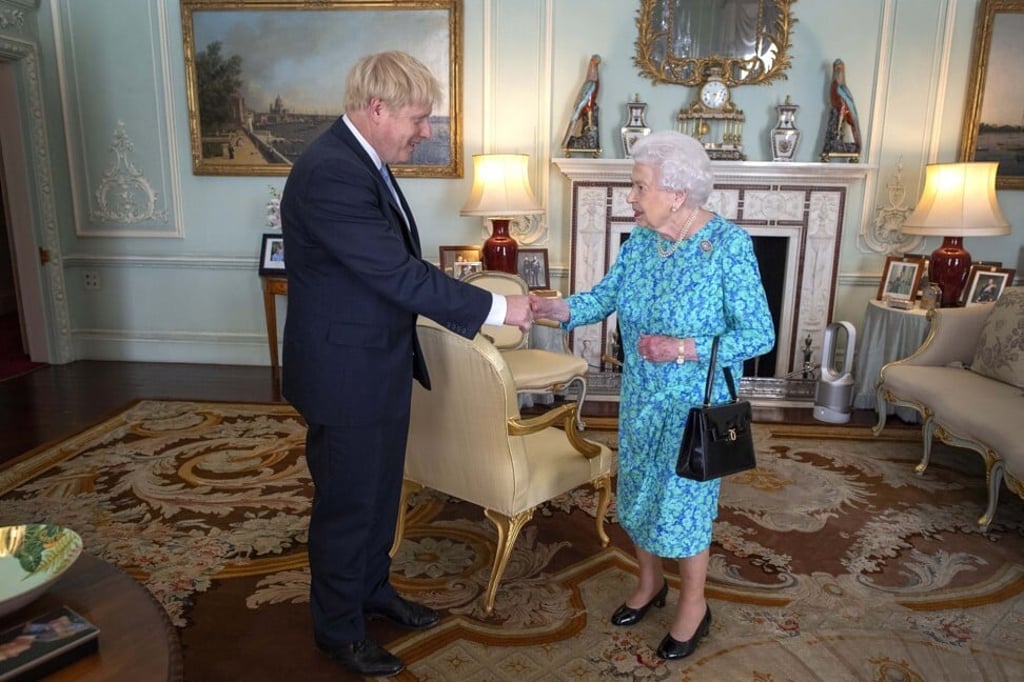 Britain's Queen Elizabeth with leader of the Conservative party, Boris Johnson. Photo: EPA-EFE