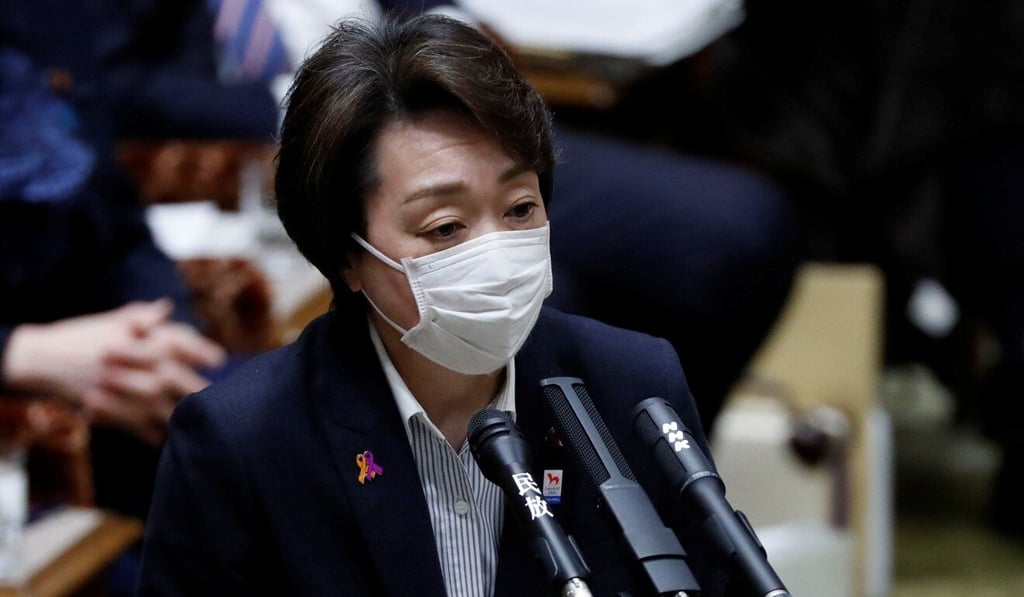 Seiko Hashimoto wears a protective face mask as she attends an upper house parliamentary session in Tokyo earlier this month. Photo: Reuters