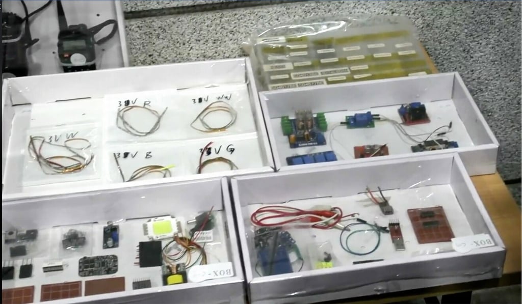 Police display some of the evidence seized from the suspect’s home. Photo: Handout