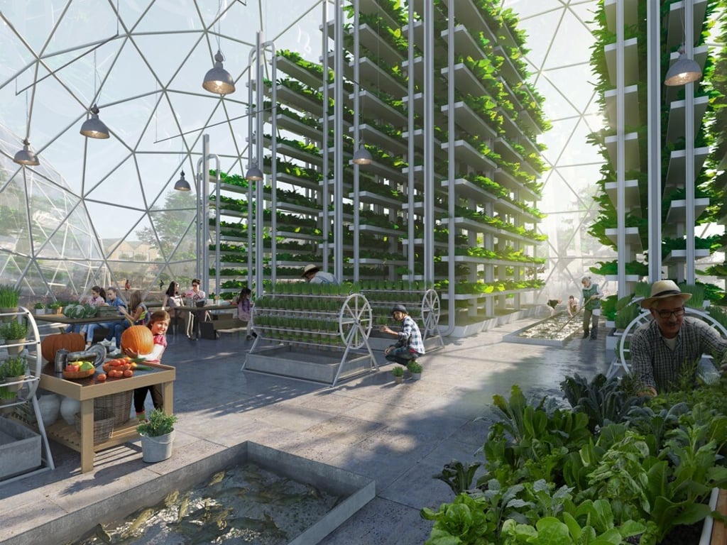 Villagers would grow their own high-yield organic food in the neighbourhood. Image: ReGen Villages Holding