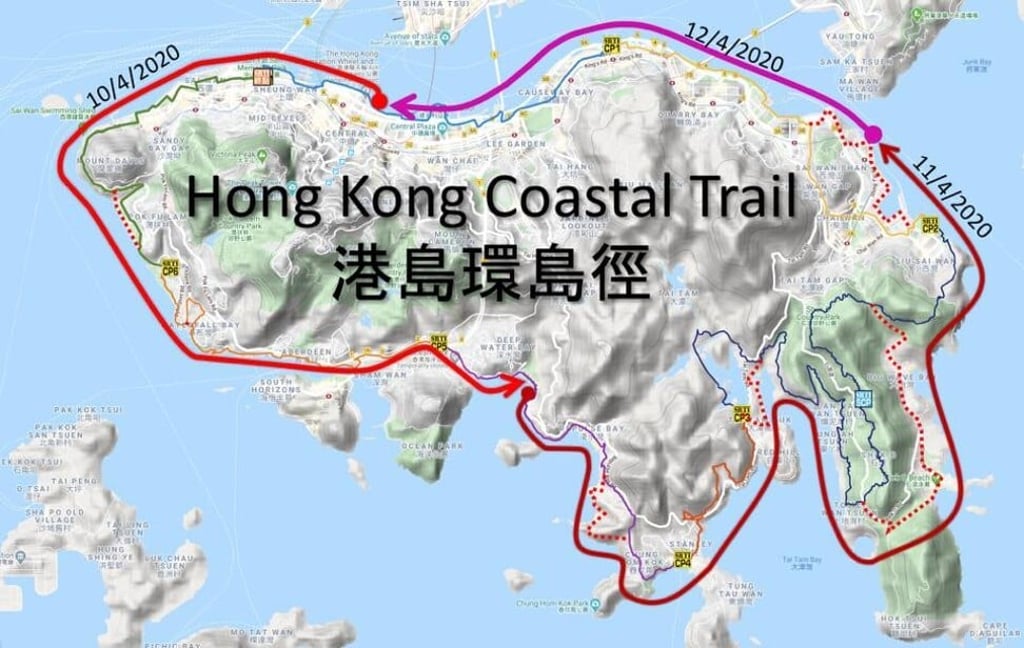Paul Zimmerman’s trek around Hong Kong Island. Image: Paul Zimmerman