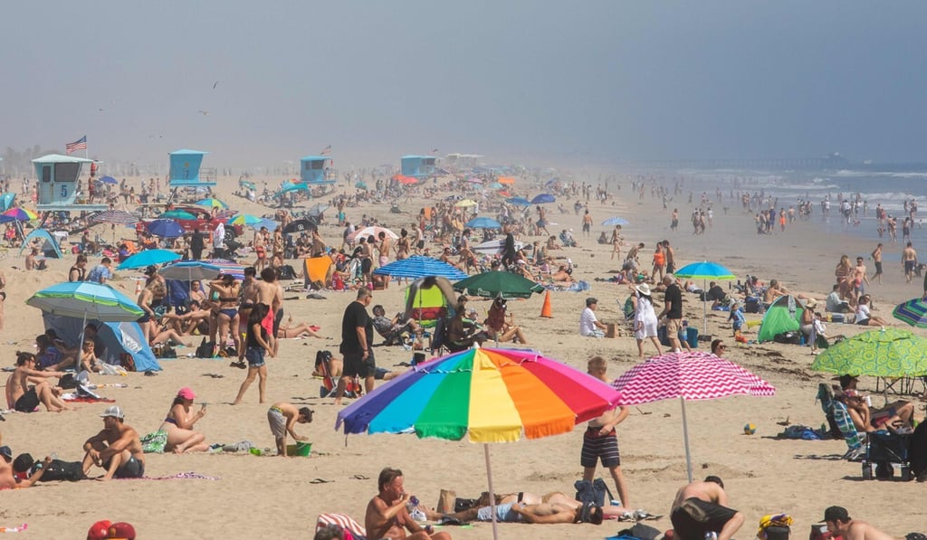 Huntington Beach in Orange county, California on Saturday. Photo: AFP Huntington Beach in Orange county, California on Saturday. Photo: AFP