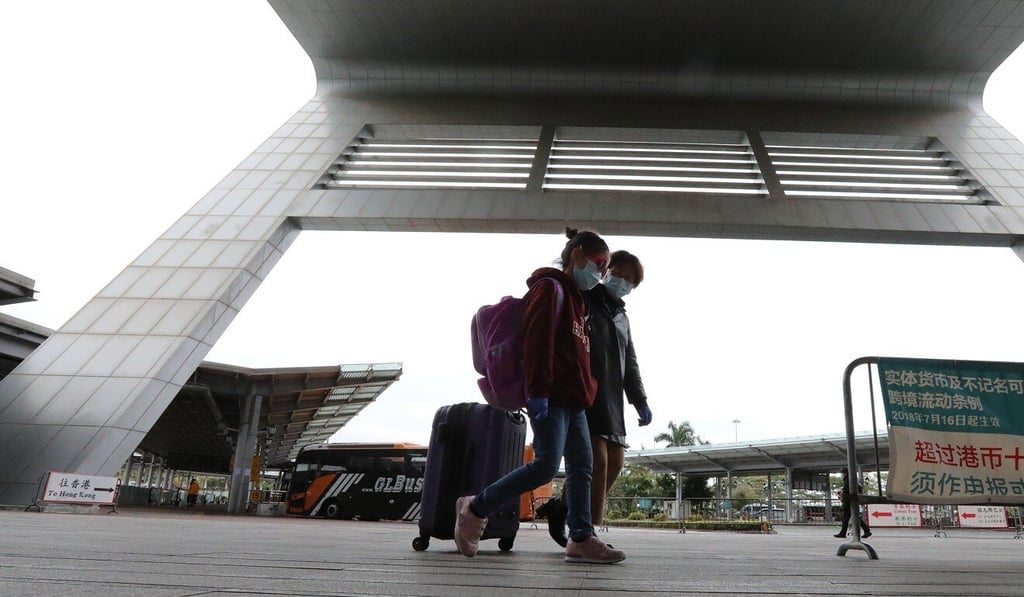 Travellers leave Hong Kong for mainland China through the Shenzhen Bay Port. Photo: Felix Wong