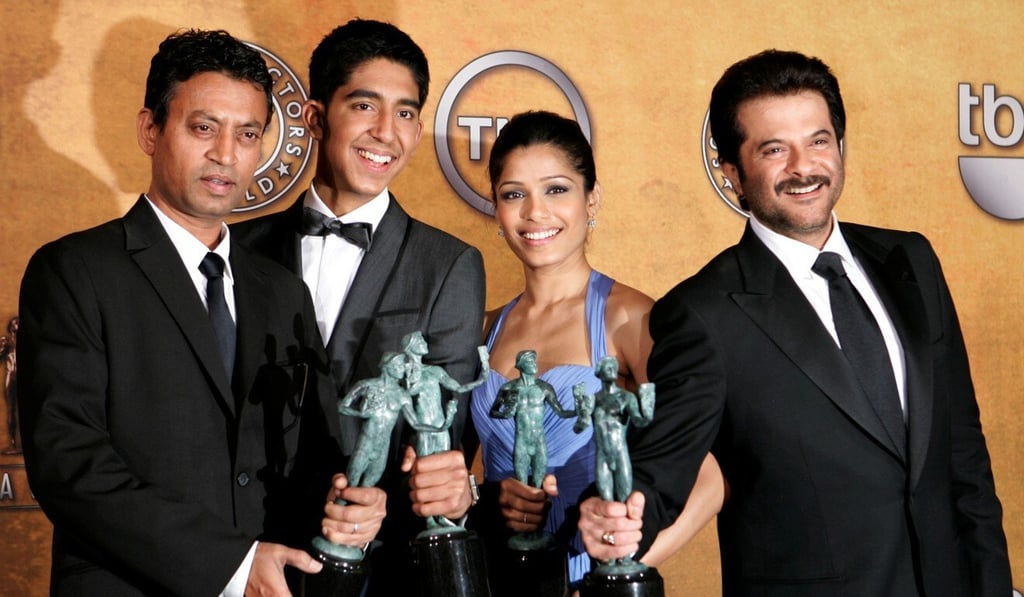 Irrfan Khan, left, poses with fellow Slumdog Millionaire actors Dev Patel, Freida Pinto and Anil Kapoor with their awards for Outstanding Performance by a Cast in a Motion Picture at the Screen Actors Guild Awards in the US, in 2009. Photo: Reuters Irrfan Khan, left, poses with fellow Slumdog Millionaire actors Dev Patel, Freida Pinto and Anil Kapoor with their awards for Outstanding Performance by a Cast in a Motion Picture at the Screen Actors Guild Awards in the US, in 2009. Photo: Reuters