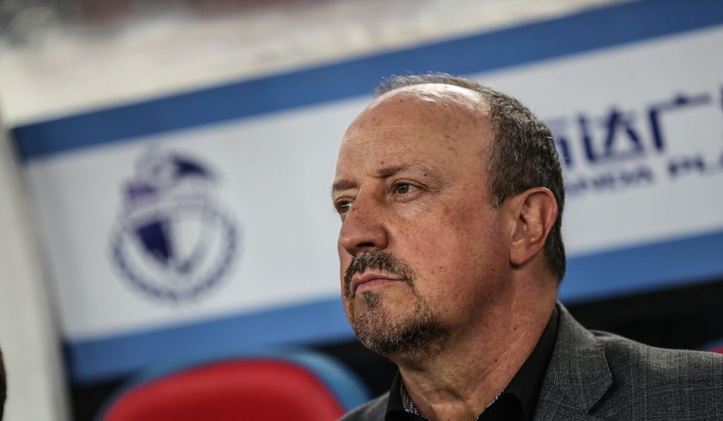 Rafael Benitez, coach of Dalian Yifang Football Club, studies a 2019 Chinese Super League match. Photo: Xinhua