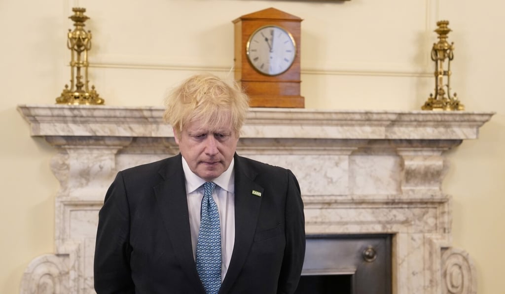 Britain's Prime Minister Boris Johnson observes a minute's silence for NHS staff who have died in the coronavirus crisis. Photo: EPA Britain's Prime Minister Boris Johnson observes a minute's silence for NHS staff who have died in the coronavirus crisis. Photo: EPA