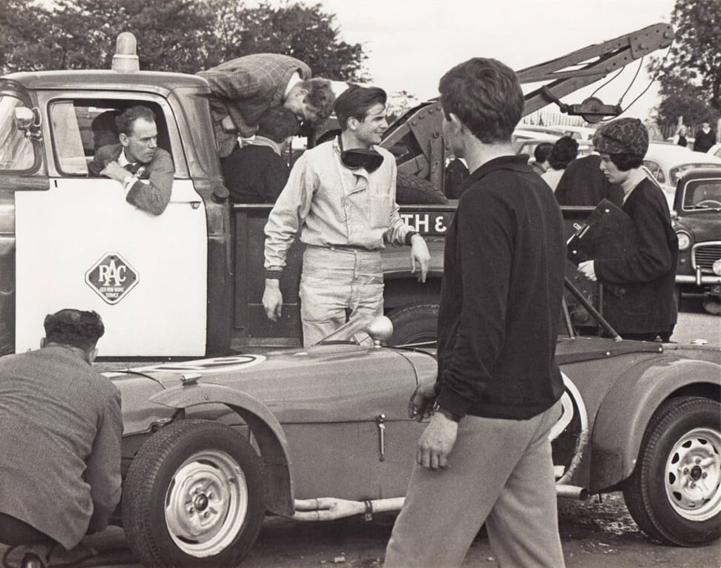 Marsh's father Colin (centre) and mother Wendy (far right) with their Lotus Seven sports car. Photo: Matthew Marsh Marsh's father Colin (centre) and mother Wendy (far right) with their Lotus Seven sports car. Photo: Matthew Marsh