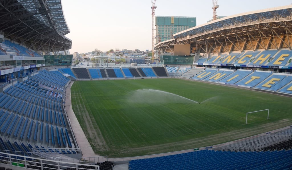The empty stadium of Incheon United FC, which will host its first match of the season on May 9. Photo: David Lee