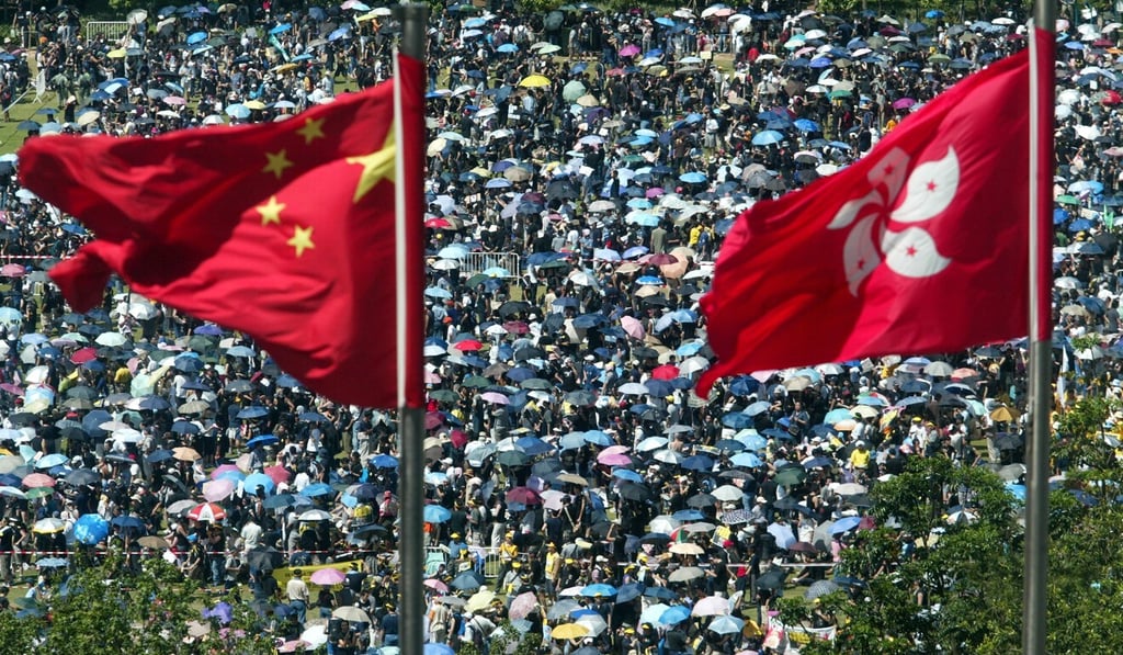 A 36-page report on the Hong Kong protest movement released by a US government-backed body was slammed by Beijing’s liaison office as “filled with lies” and “double standards”. Photo: Martin Chan