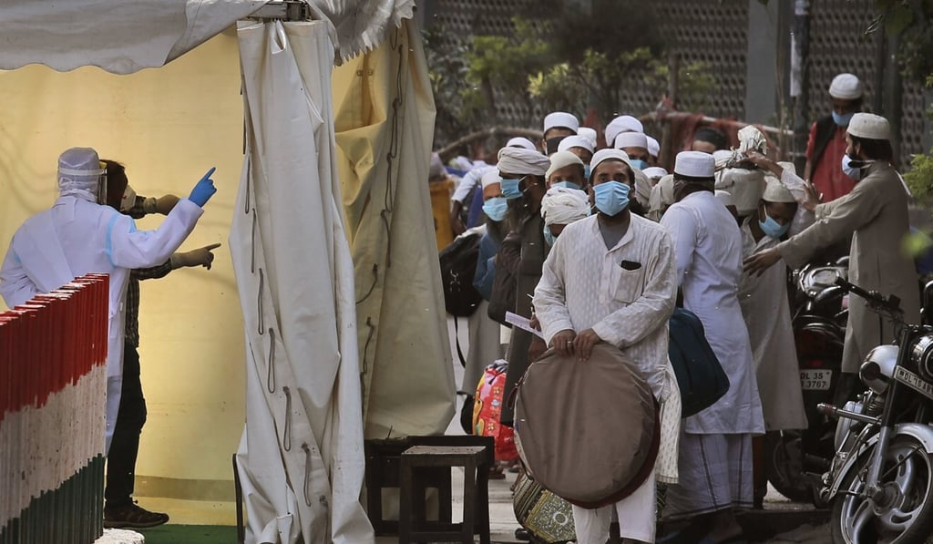 Muslims in New Delhi were screened after the government discovered a cluster of coronavirus infections in the Nizamuddin area, where Tablighi Jamaat has its headquarters. Photo: Associated Press