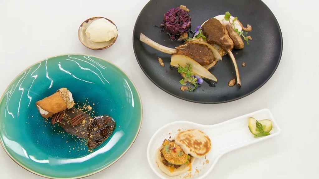 Sandy Tang's starter, main and dessert