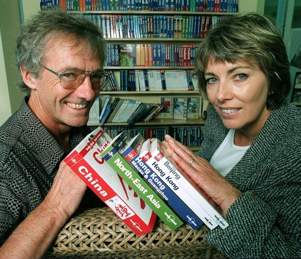 Tony and Maureen in 1998. The couple made travelling easier for tourists thanks to their Lonely Planet publications. Photo: Melbourne Herald