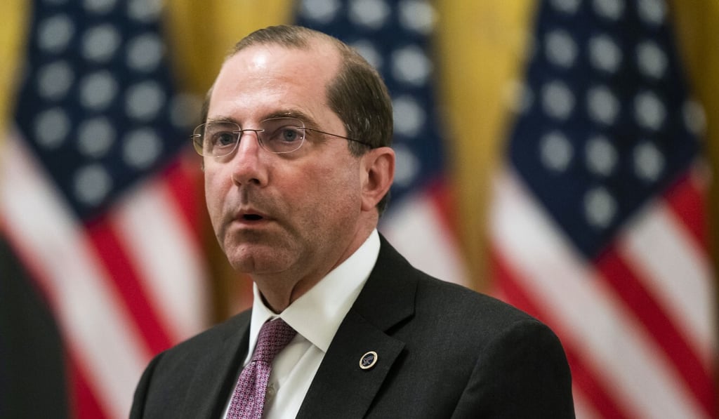Alex Azar, secretary of Health and Human Services, attends an event in Washington in April. Photo: Bloomberg Alex Azar, secretary of Health and Human Services, attends an event in Washington in April. Photo: Bloomberg