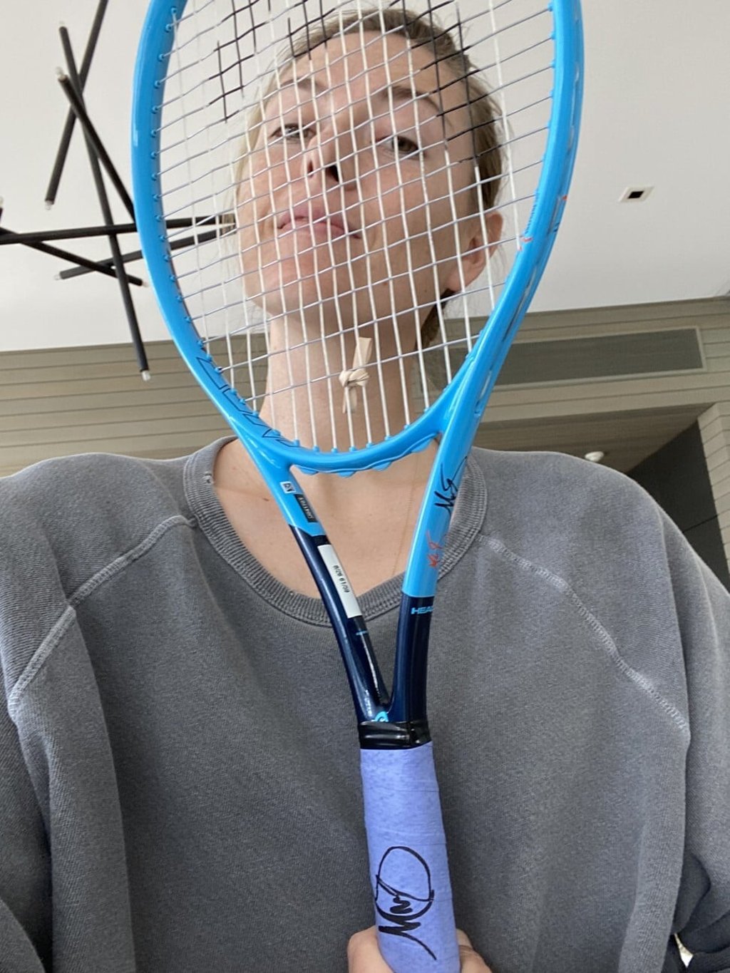 Maria Sharapova offered a signed tennis racket to the auction. Photo: Chufy Auction Maria Sharapova offered a signed tennis racket to the auction. Photo: Chufy Auction