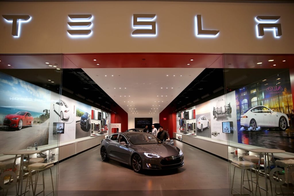 Tesla Motors vehicle on the showroom floor at the Dadeland Mall in Miami, Florida, USA. Photo: Getty Images/AFP