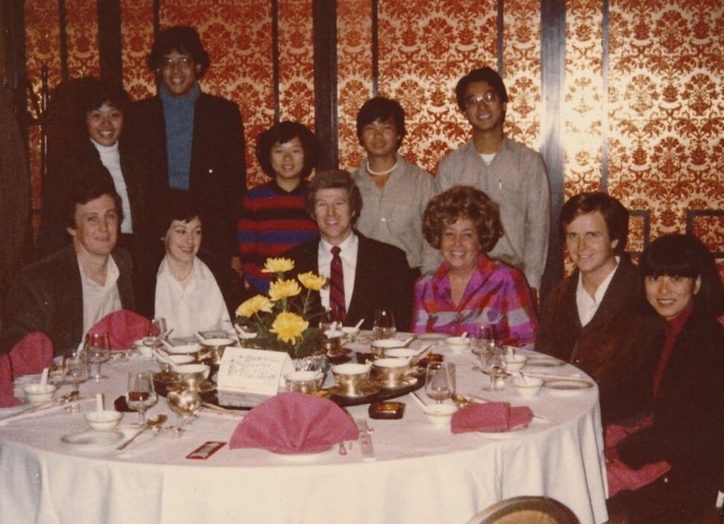 Jean (front, third from right) and Rick Willans (front, centre), relocated to California in 1981. Photo: courtesy of Chak Siu-ming