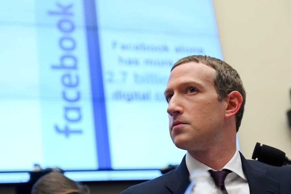 Facebook chairman and chief executive Mark Zuckerberg testifies at a House Financial Services Committee hearing in Washington on October 23, 2019. Photo: Reuters Facebook chairman and chief executive Mark Zuckerberg testifies at a House Financial Services Committee hearing in Washington on October 23, 2019. Photo: Reuters