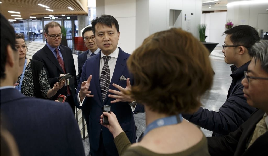 Daren Tang, who will be Wipo’s next director general, speaks to the media at its Geneva headquarters in March. Photo: EPA-EFE