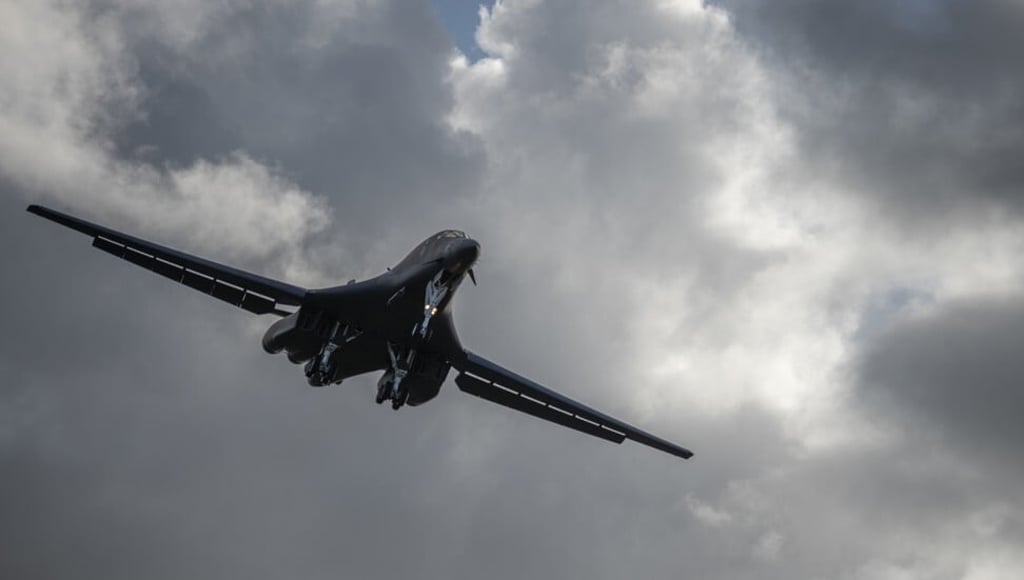The US Air Force sent two B-1B Lancers for a 32-hour round-trip flight over the South China Sea on April 29. Photo: Handout
