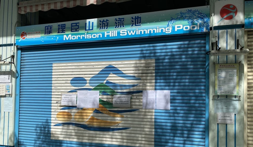 Morrison Hill Swimming Pool in Wan Chai is one of the 33 public swimming pools to reopen on Thursday. Photo: Chan Kin-wa