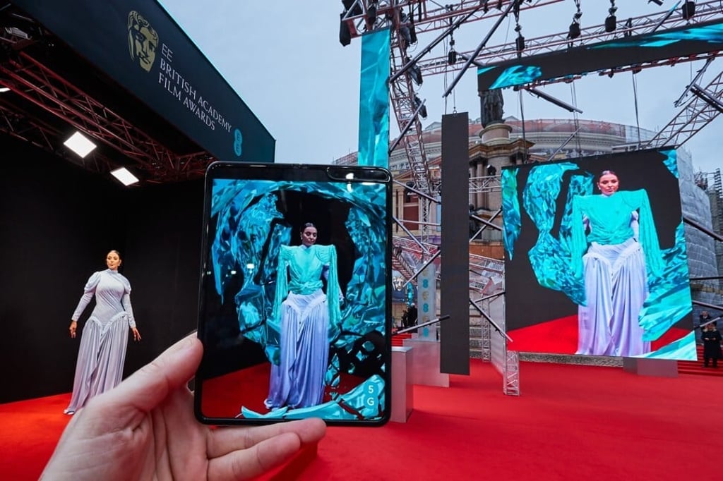 Maya Jama wore a 5G-powered dress at Bafta 2020. Photo: Nathan Gallagher