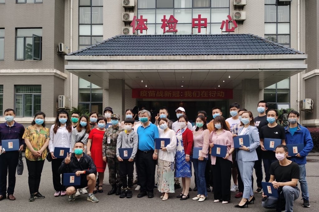 Some of the trial’s 108 volunteers were reunited this month. Photo: Shen Yulan Some of the trial’s 108 volunteers were reunited this month. Photo: Shen Yulan