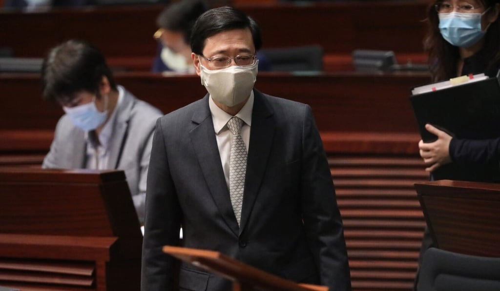 Hong Kong Secretary for Security John Lee defended Beijing’s looming imposition of a national security law at the Legislative Council on Wednesday. Photo: K.Y. Cheng